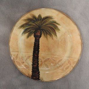 1 Bellagio Hand Painted Salad Plate by Tabletops Unlimited - Palm Tree